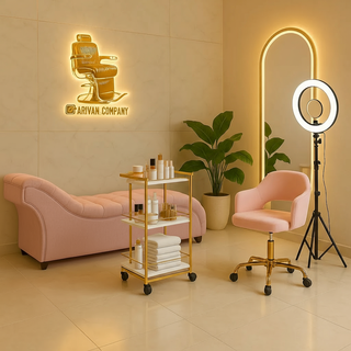 پکیج VIP زیبایی – تخت مژه،صندلی،آینه،ترولی و رینگلایت (پکیج اقتصادی)