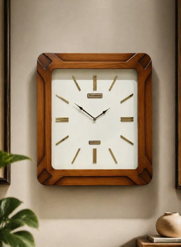 ساعت دیواری چوبی هارمونی مدل 102 سایز 60×60 با اعداد برجسته
